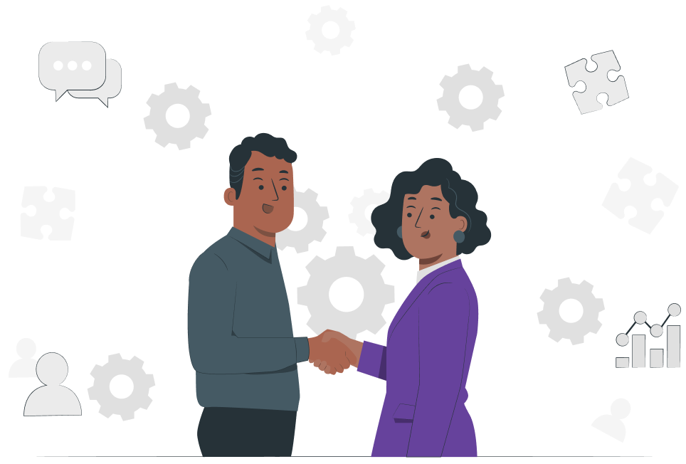Two people shaking hands on a partnership